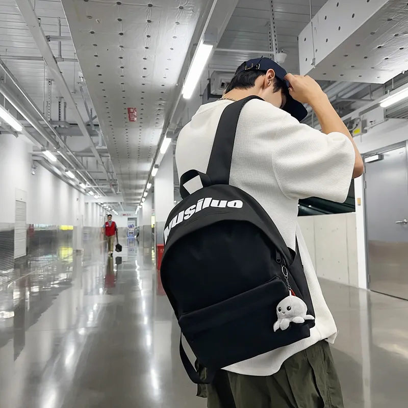 GEERDUN Nylon Backpack Unisex Brown/Black/White/Gray/Red-1