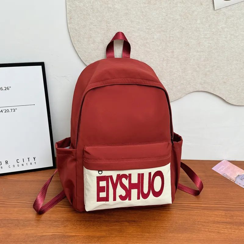 GEERDUN Nylon Backpack Unisex Ivory/Black/Lotus Color/Burgundy/Khaki-11