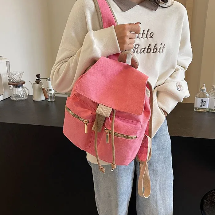 GEERDUN Fabric Backpack Women's Green/Pink/Black/Khaki-6