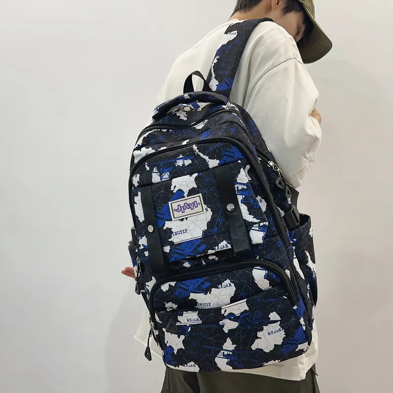GEERDUN Nylon Backpack Unisex Black/Gray/Purple/Blue/Green-1