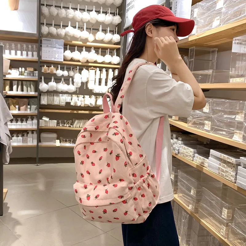 GEERDUN Strips Backpack Regular Unisex White/Black/Pink-10