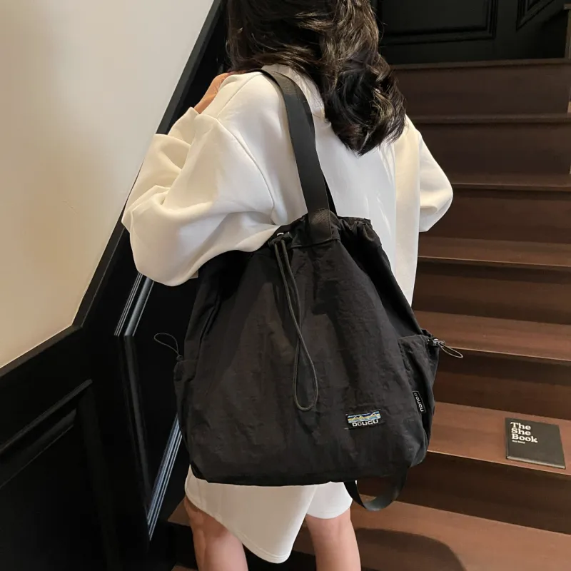 GEERDUN Nylon Fabric Backpack Unisex Multicolor-6