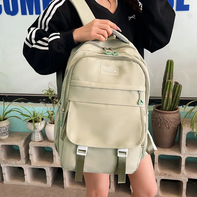 GEERDUN Nylon Fabric Backpack Unisex Multicolor-11