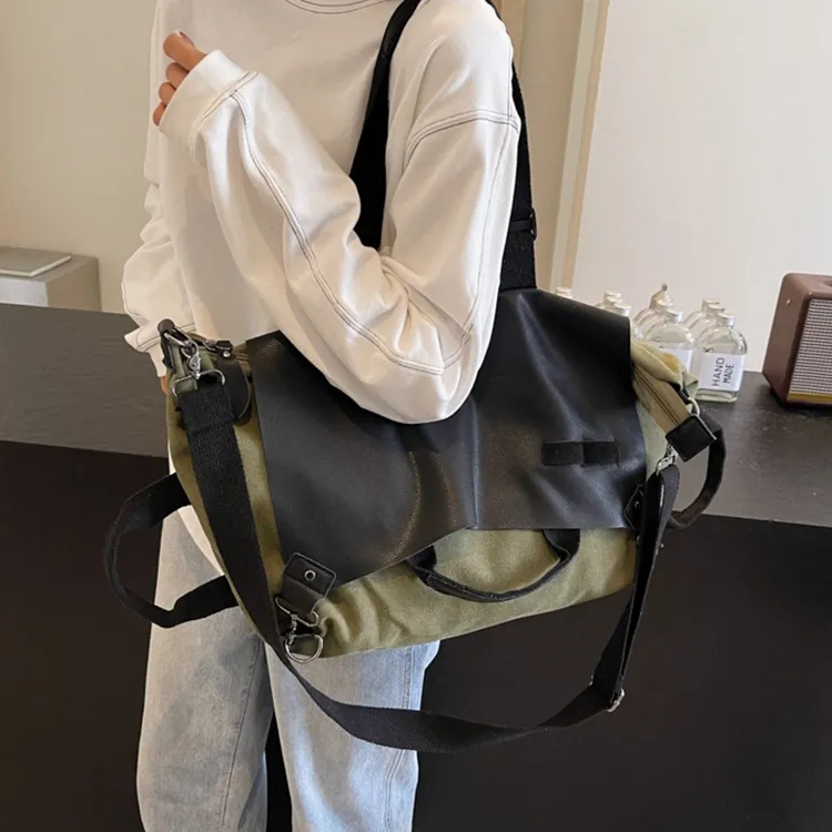 GEERDUN Canvas Bag, Crossbody Bag, Shoulder Bag Women's Gray/Green/Khaki-10