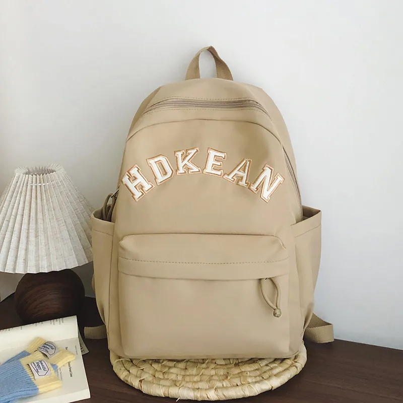 GEERDUN Nylon Backpack Unisex White/Black/Red/Khaki/Brown-7