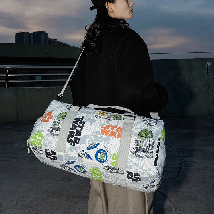 GEERDUN Nylon Gym Bag Medium Size Unisex Black/Purple/Gray/Blue-5