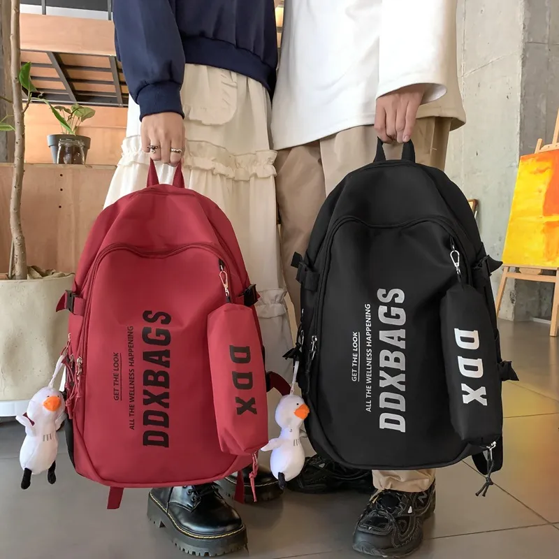 GEERDUN Nylon Backpack Unisex Ecru/Black/Red/Blue/Purple-3
