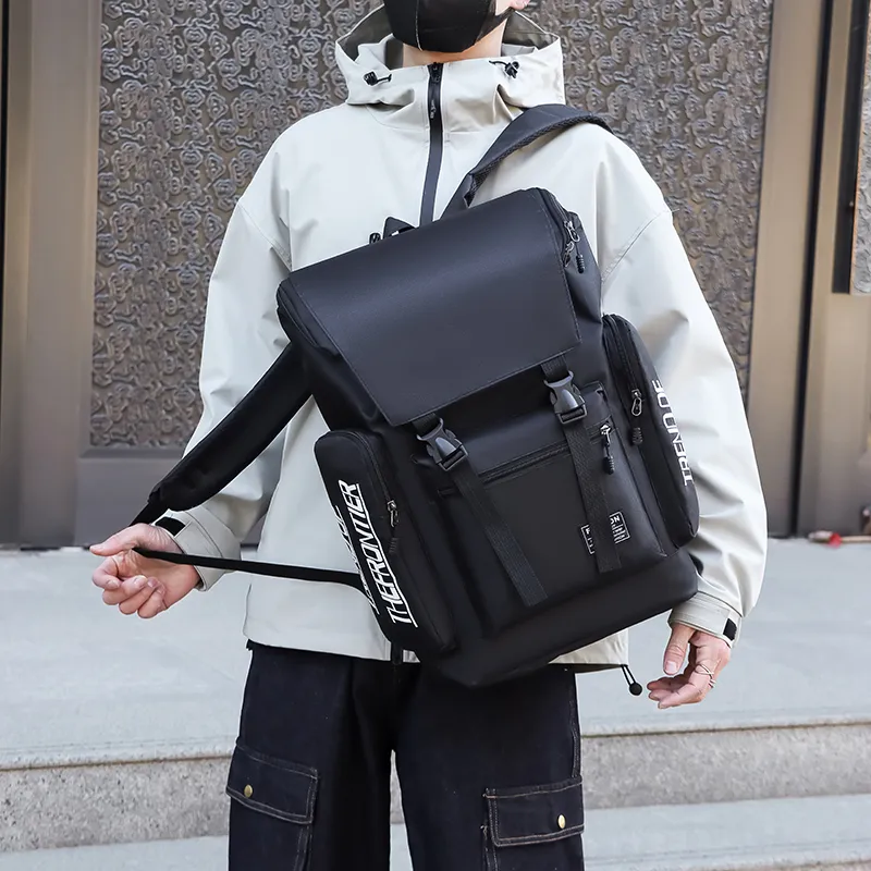 GEERDUN Oxford Backpacks Backpack Unisex Black/Gray-4