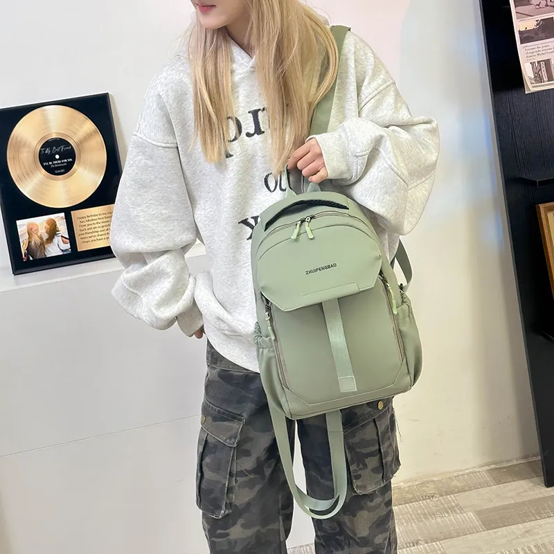 GEERDUN Oxford Backpack Unisex Light Gray, Dark Gray, Black, Pink, Army Green, Blue-9