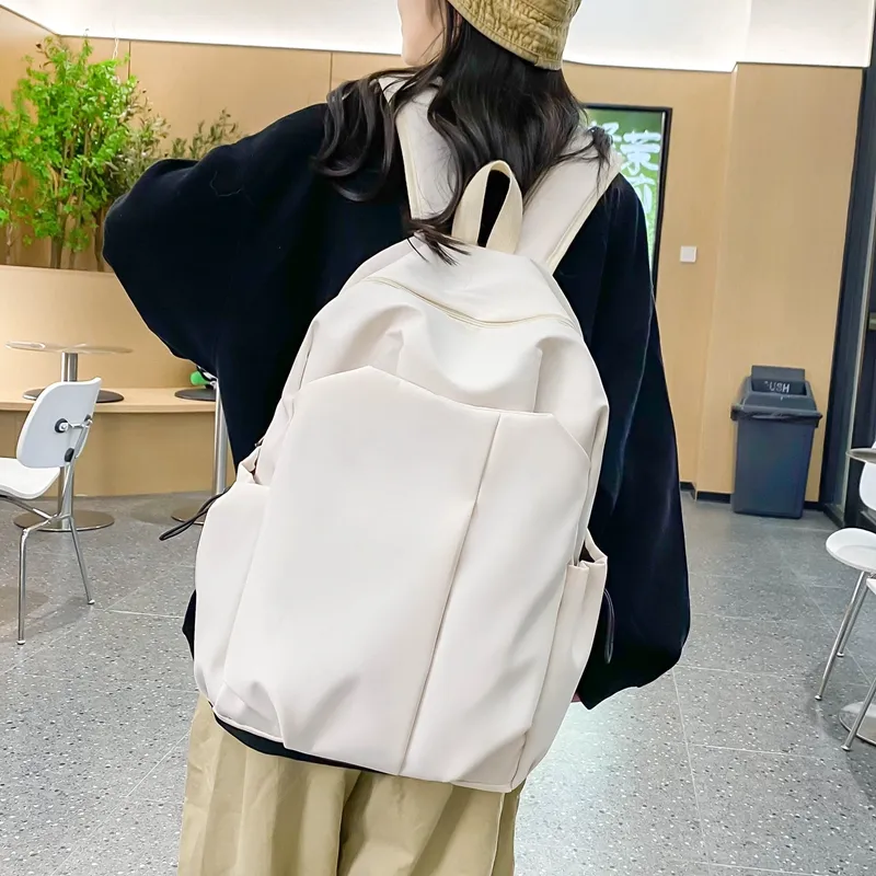 GEERDUN Nylon Laptop Backpack Regular Unisex Gray/White/Black/Red-4