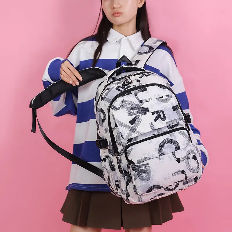 GEERDUN Nylon Backpack Unisex Gray/Black/Coffee/Blue-1