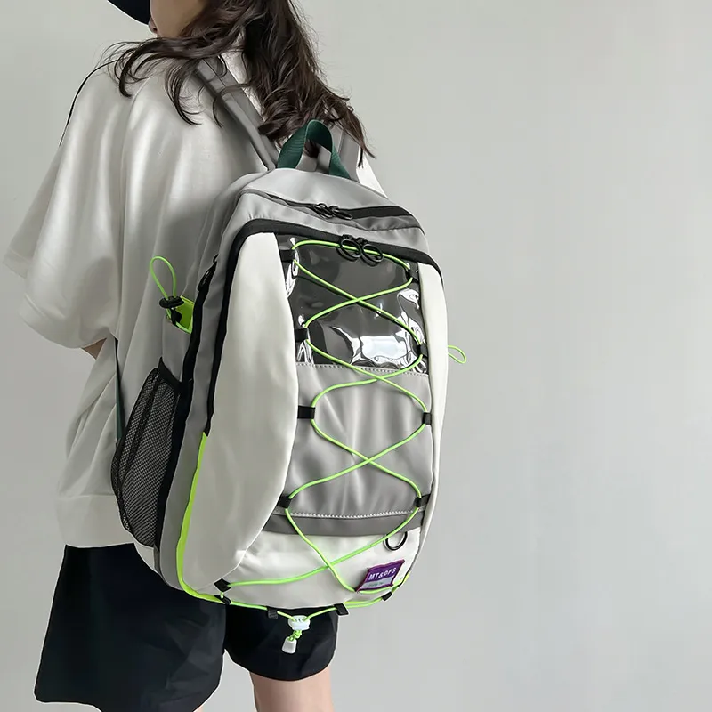 GEERDUN Nylon Fabric Backpack Regular Unisex Purple/Blue/Orange/Green-6