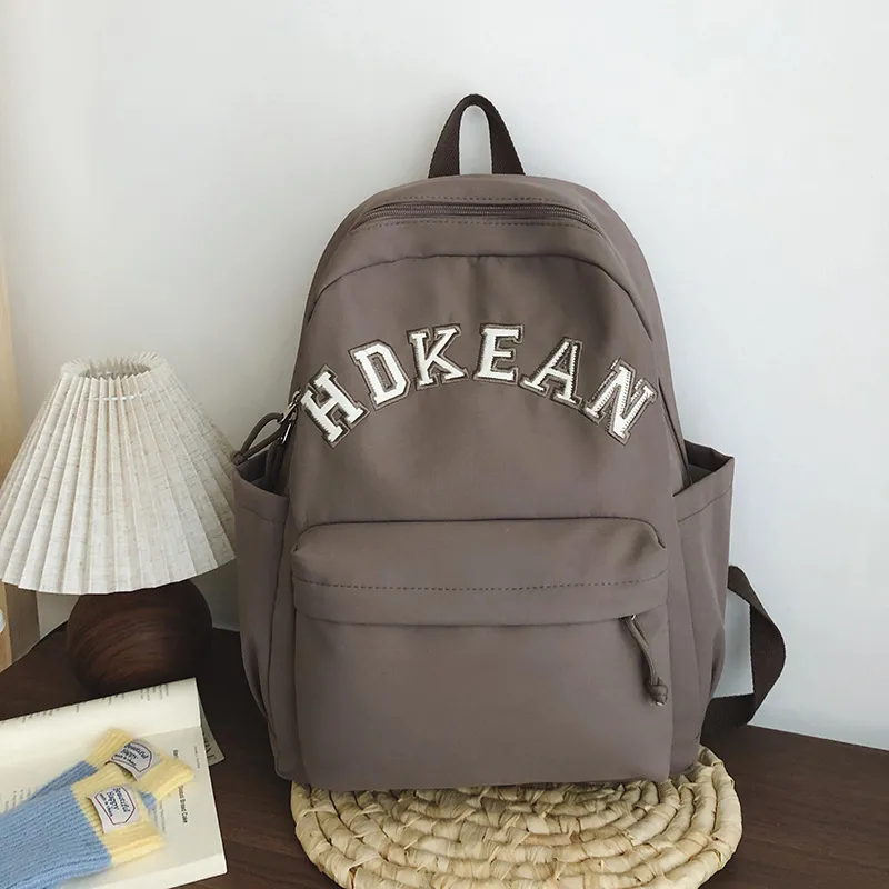 GEERDUN Nylon Backpack Unisex White/Black/Red/Khaki/Brown-9