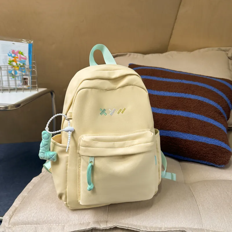 GEERDUN Nylon Backpack Unisex White, Black, Red, Yellow, Sky Blue, Pink-10