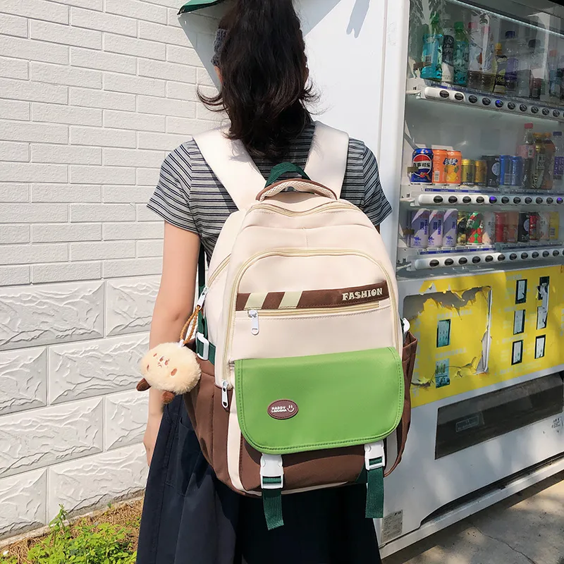 GEERDUN Nylon Backpack Unisex Black/Green/Blue/Pink-4