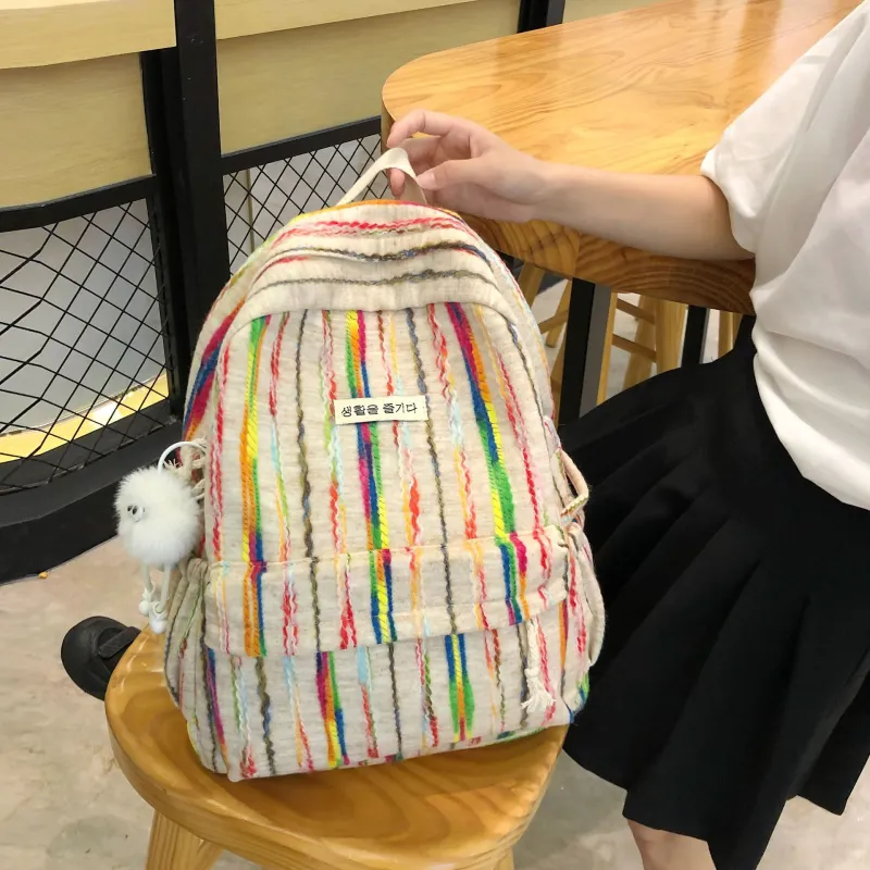GEERDUN Nylon Large Capacity Backpack Regular Women's Rainbow-2