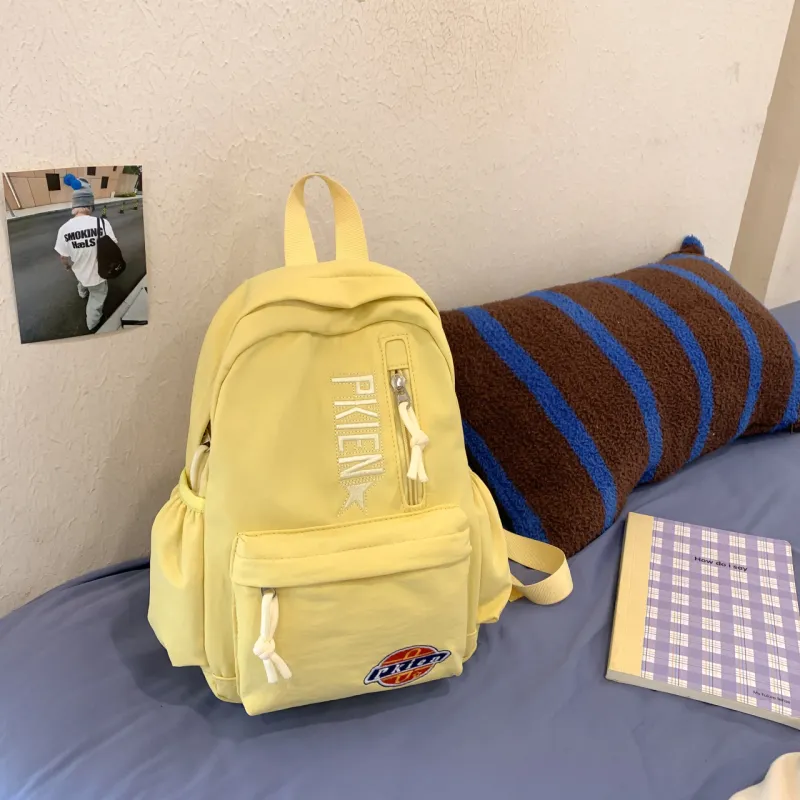 GEERDUN Nylon Backpack Unisex Black/Pink/Violet/Yellow/Khaki/Green/Light Blue-11