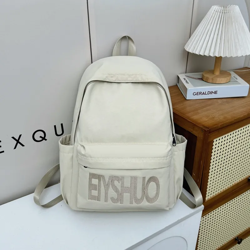 GEERDUN Nylon Backpack Unisex Ivory/Black/Lotus Color/Burgundy/Khaki-1