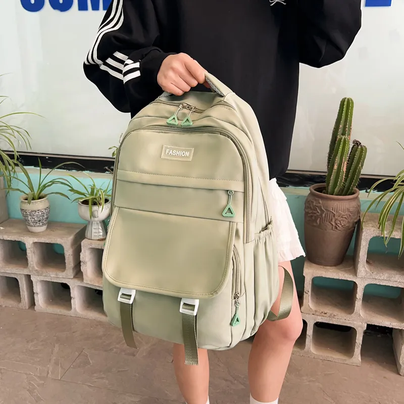 GEERDUN Nylon Fabric Backpack Unisex Multicolor-10