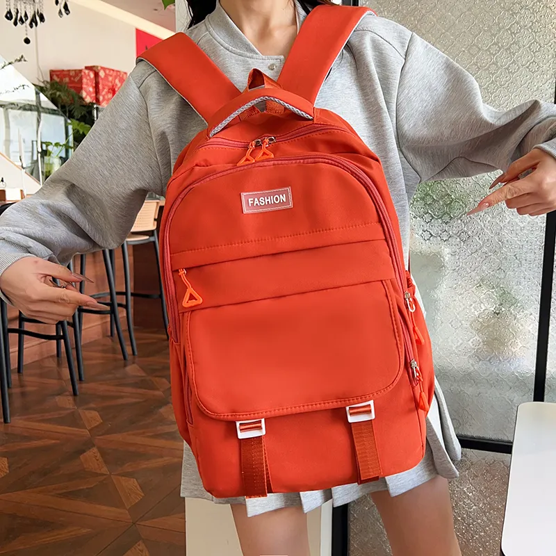 GEERDUN Nylon Fabric Backpack Unisex Multicolor-7