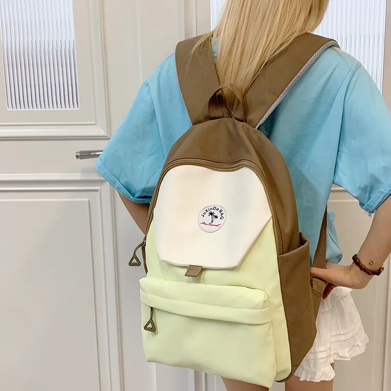 GEERDUN Nylon Fabric Backpack Women's Green, Blue, Navy Blue, Pink-5