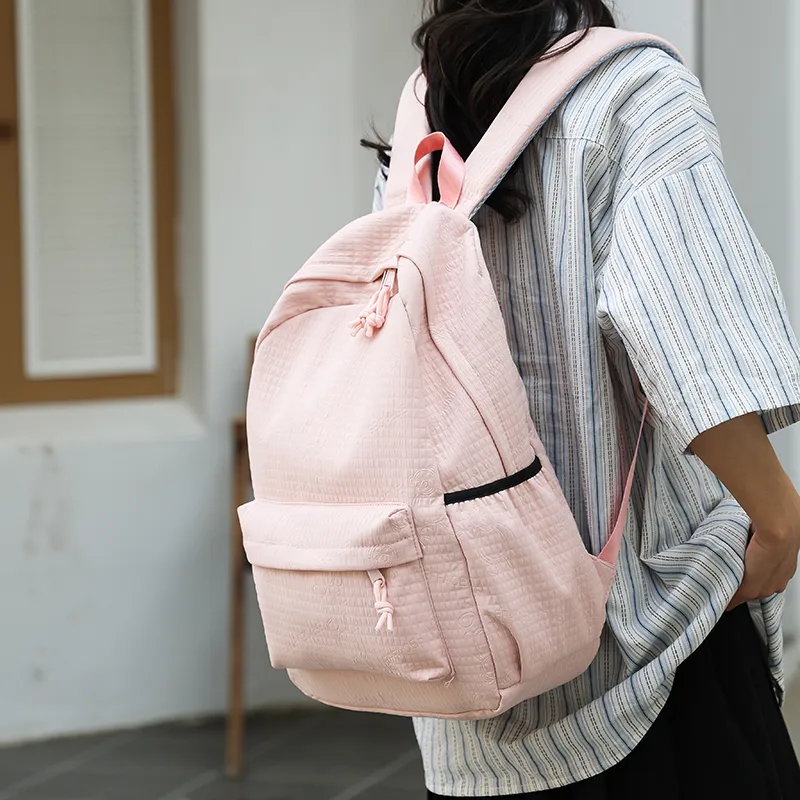 GEERDUN Oxford Backpack Regular Unisex Black/Gray/Khaki/Pink-11