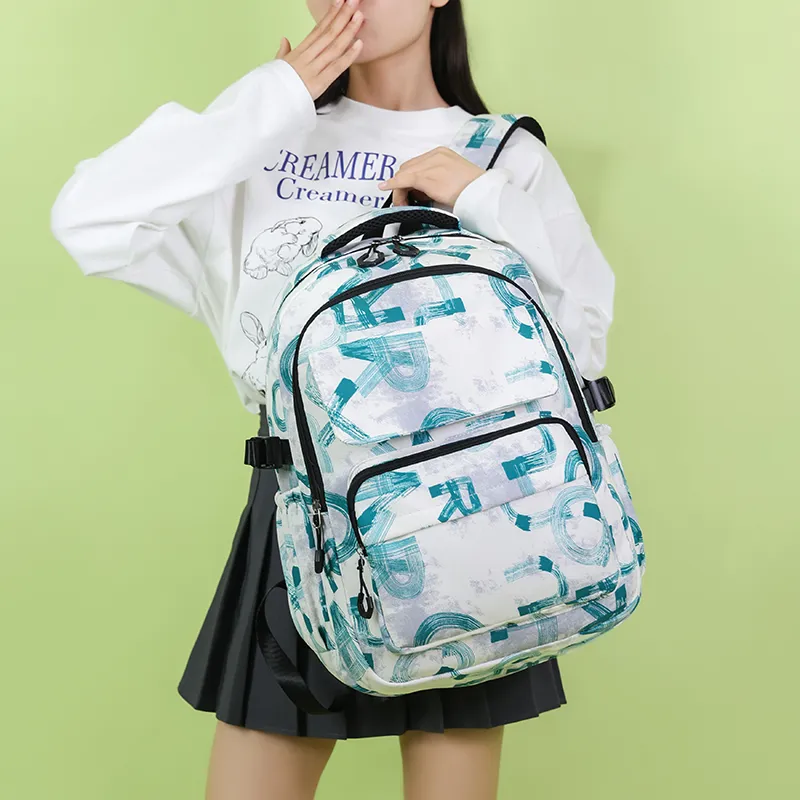 GEERDUN Nylon Backpack Unisex Gray/Black/Coffee/Blue-7