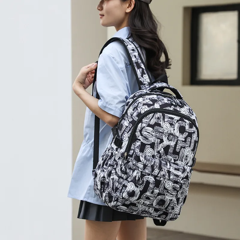 GEERDUN Oxford Backpack Unisex Gray/Black/Green/Purple-1