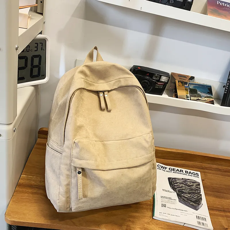 GEERDUN Nylon Backpack Unisex White/Black/Burgundy/Khaki/Green-7