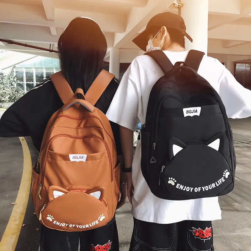 GEERDUN Nylon Backpack Unisex Black/Red/Blue/Pink/Brown-6