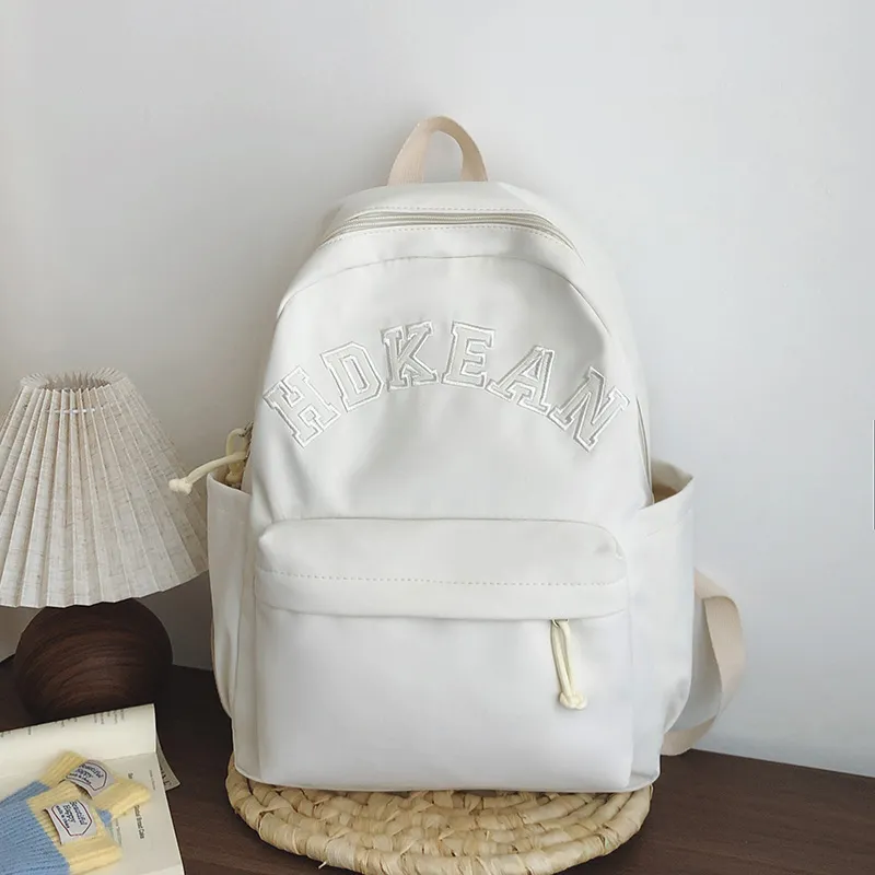 GEERDUN Nylon Backpack Unisex White/Black/Red/Khaki/Brown-1
