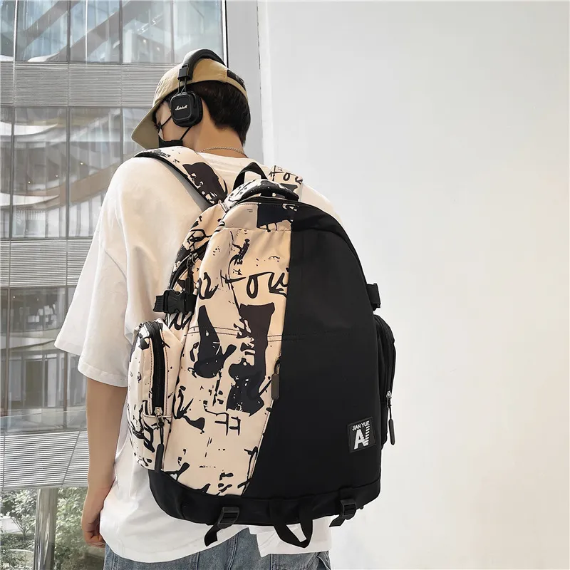 GEERDUN Nylon Backpack Laptop Bag Unisex Black-12