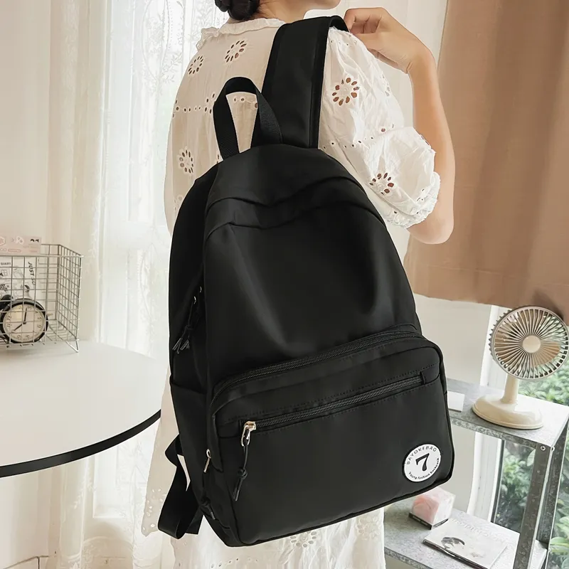 GEERDUN Nylon Backpack Regular Unisex Black/White/Red/Yellow-6