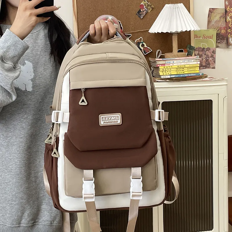 GEERDUN Nylon Backpack Unisex Black/Khaki/Green/Blue/Pink-4