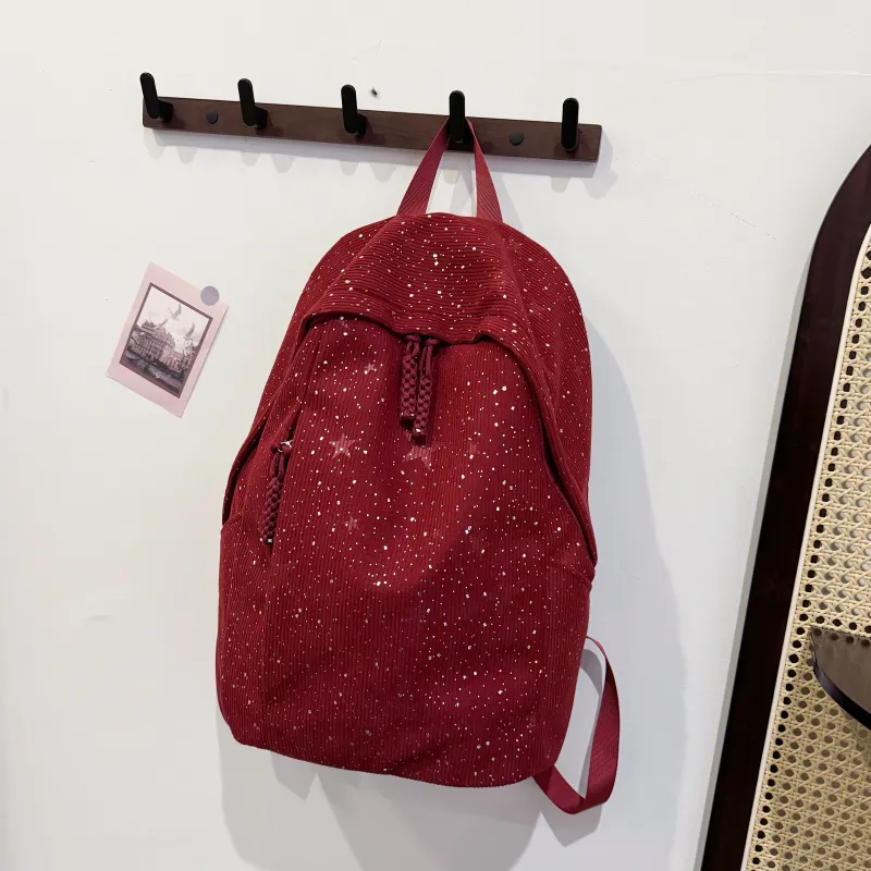 GEERDUN Corduroy Backpack Regular Women's Multicolor-5