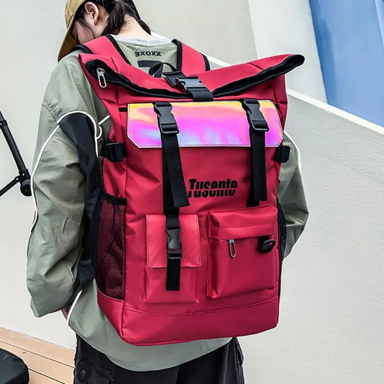 GEERDUN Oxford Backpack Unisex Black/Red/Dark Gray/Light Gray-4