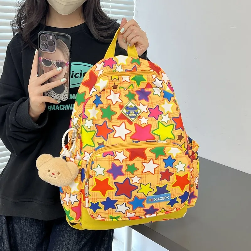 GEERDUN Composite Cloth Backpack Regular Unisex Yellow/Blue-1