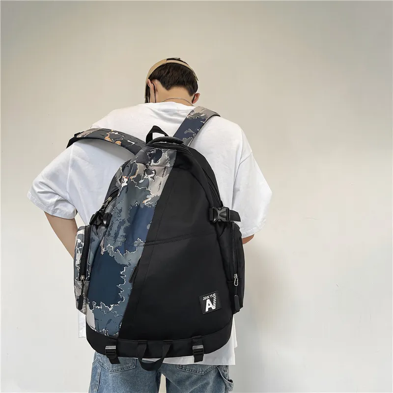 GEERDUN Nylon Backpack Laptop Bag Unisex Black-6