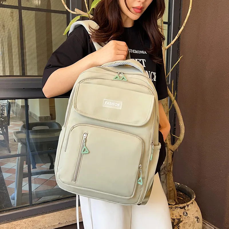 GEERDUN Nylon Fabric Backpack Unisex Multicolor-10