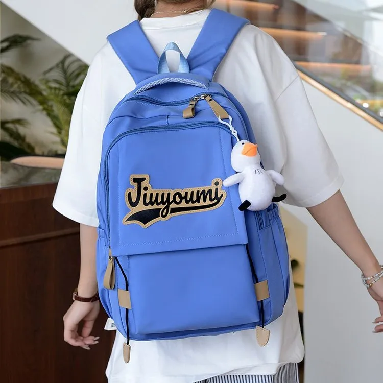 GEERDUN Nylon Backpack Regular Unisex Black/White/Red/Khaki/Blue-10