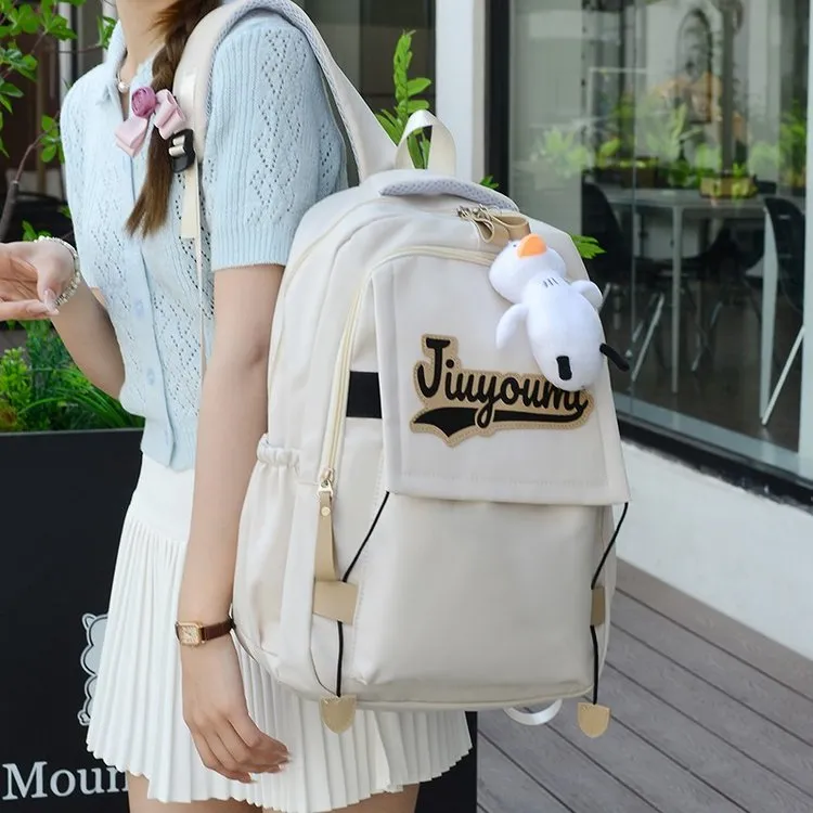 GEERDUN Nylon Backpack Regular Unisex Black/White/Red/Khaki/Blue-3