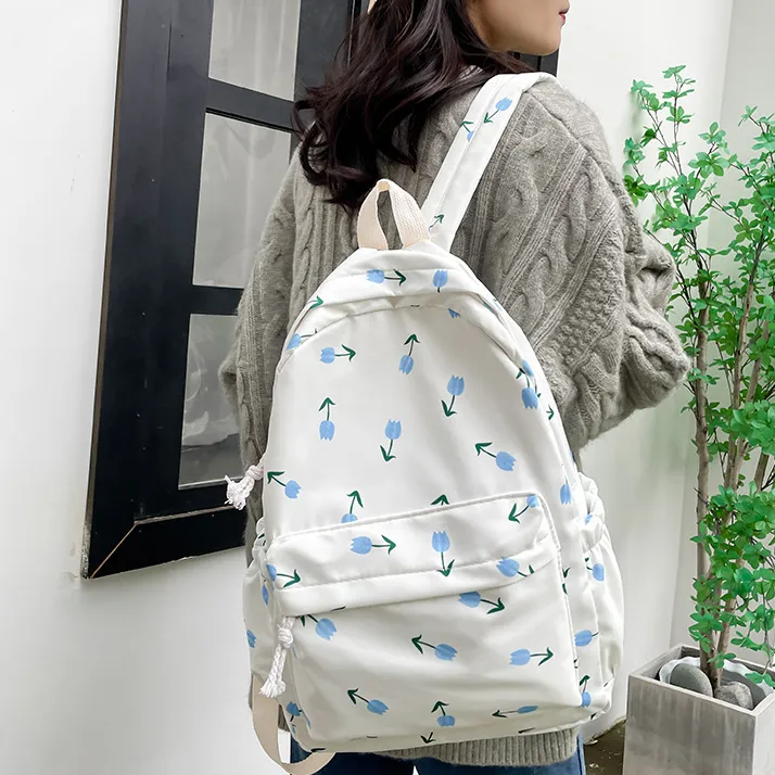 GEERDUN Nylon Backpack Regular Unisex White-3