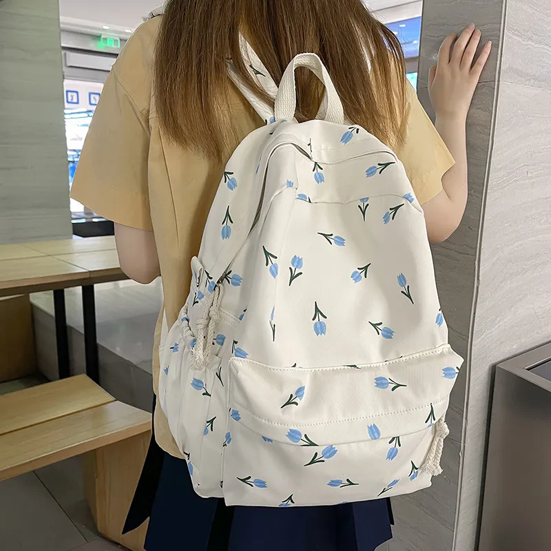 GEERDUN Nylon Backpack Regular Unisex White-1