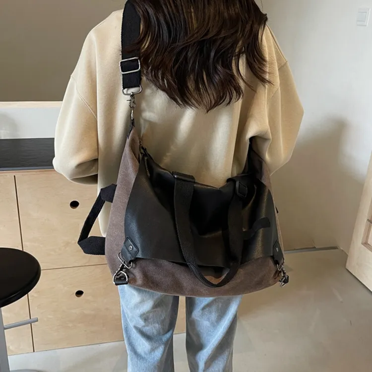 GEERDUN Canvas Bag, Crossbody Bag, Shoulder Bag Women's Gray/Green/Khaki-4
