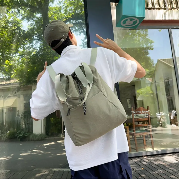 GEERDUN Nylon Backpack Unisex Black/White/Khaki/Green-7