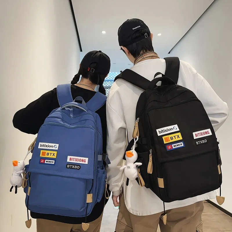 GEERDUN Nylon Backpack Unisex Black/Red/Blue/Gray-2