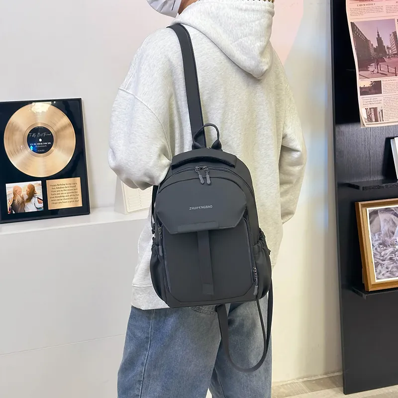 GEERDUN Oxford Backpack Unisex Light Gray, Dark Gray, Black, Pink, Army Green, Blue-4