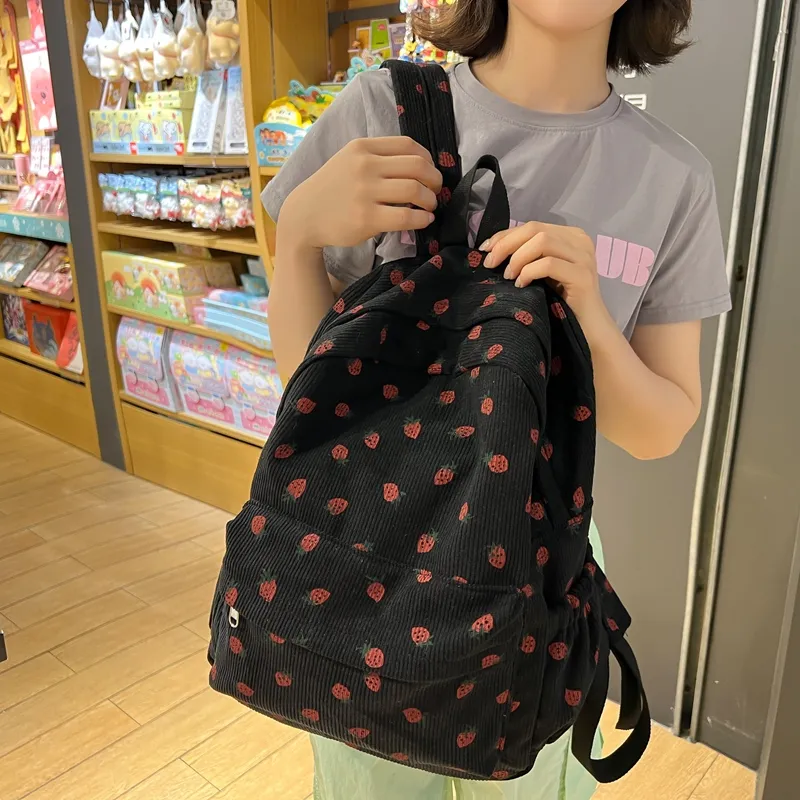 GEERDUN Strips Backpack Regular Unisex White/Black/Pink-5