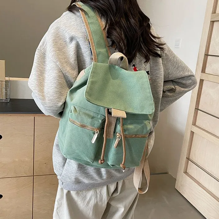 GEERDUN Fabric Backpack Women's Green/Pink/Black/Khaki-2