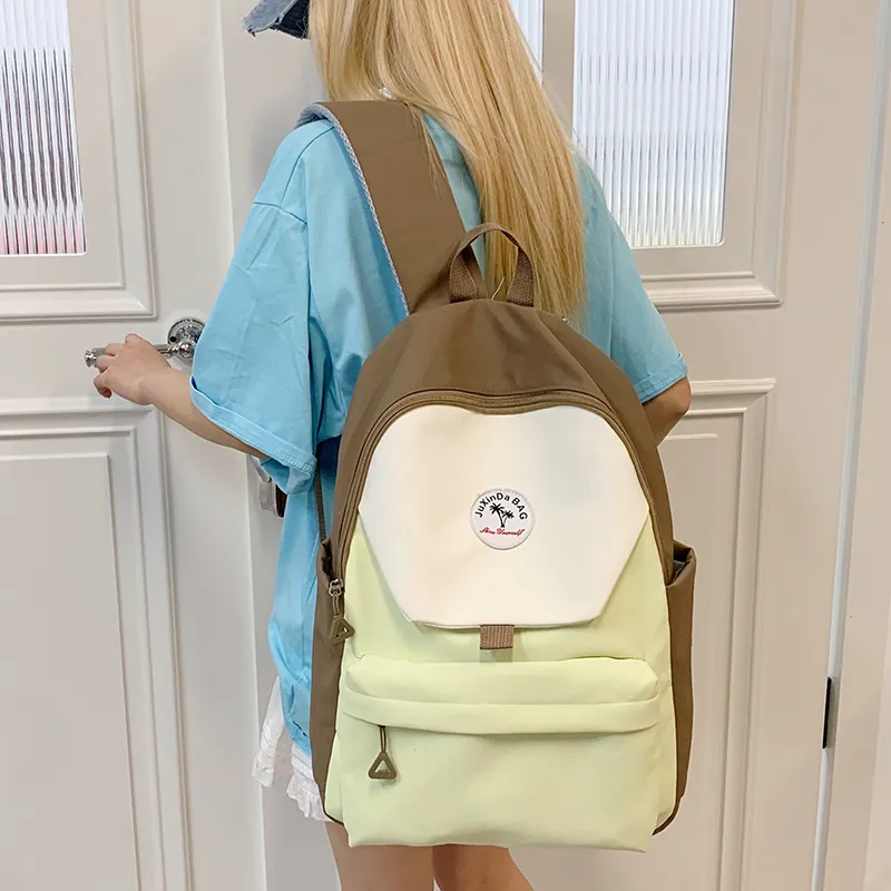 GEERDUN Nylon Fabric Backpack Women's Green, Blue, Navy Blue, Pink-4